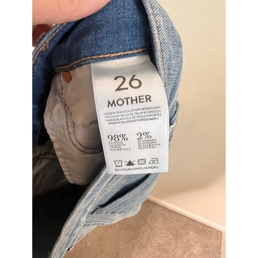Mother The Rascal Mid Rise Denim Crop Jeans Tickle Fights & Barbeques 26 NWT
